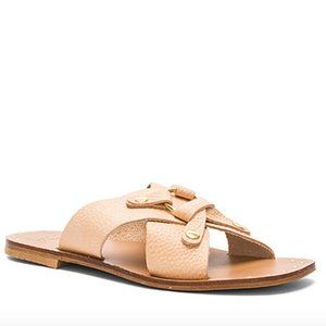JOIE Leather Slide Flat Sandals